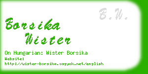 borsika wister business card